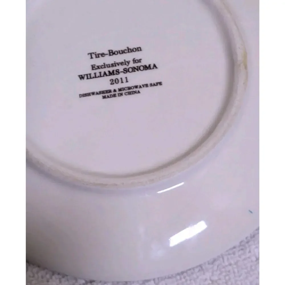Set of 2 Tire-Bouchon by Williams-Sonoma 2011 Appetizer Plates 6-1/2